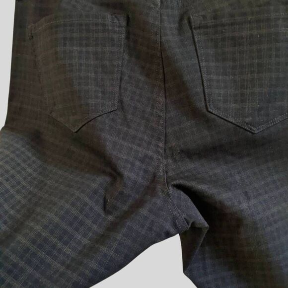 Nine West Gramercy Pants Women's Size 12 Black Gold Plaid Skinny Stretch Ankle - Picture 9 of 12